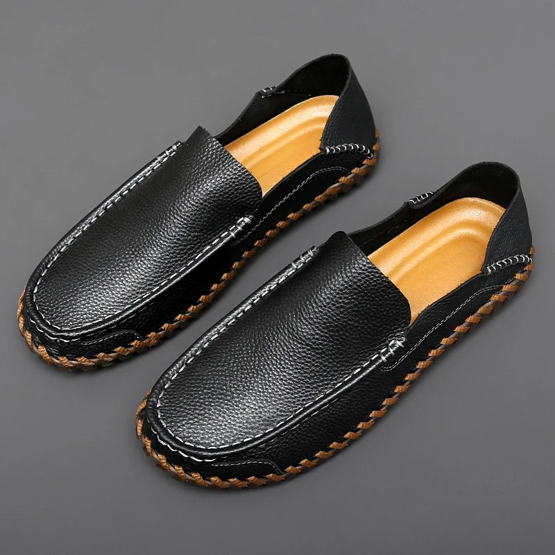 Men's Slippers Slip-On Handmade Seams Non-Slip Sole