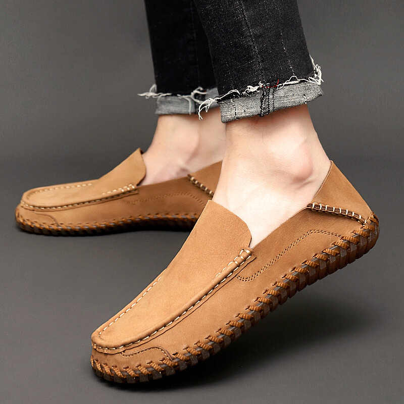 Men's Slippers Slip-On Handmade Seams Non-Slip Sole