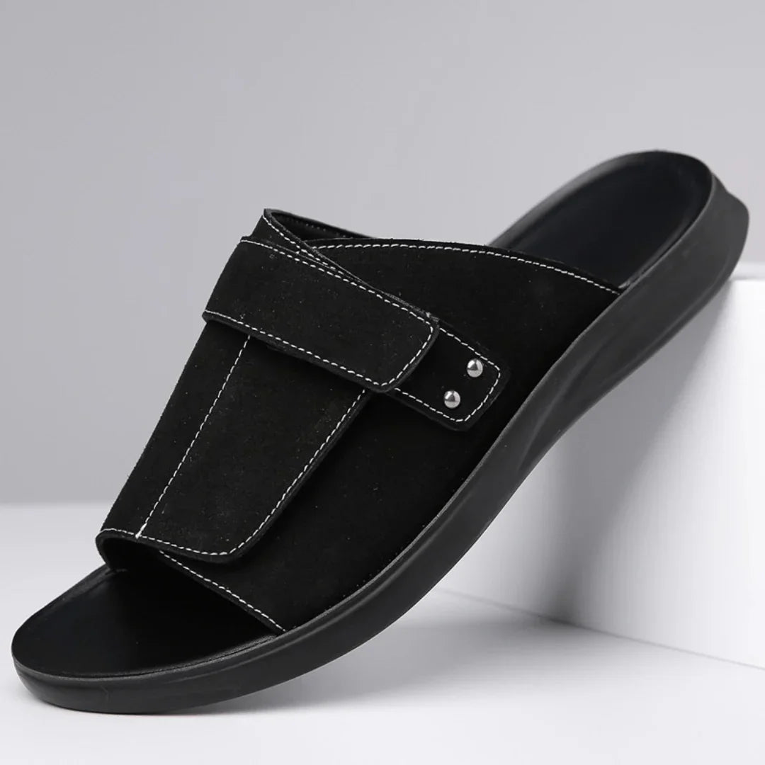Men's Summer Sandals with Adjustable Strap, Shaped Footbed, and Orthopedic Sole