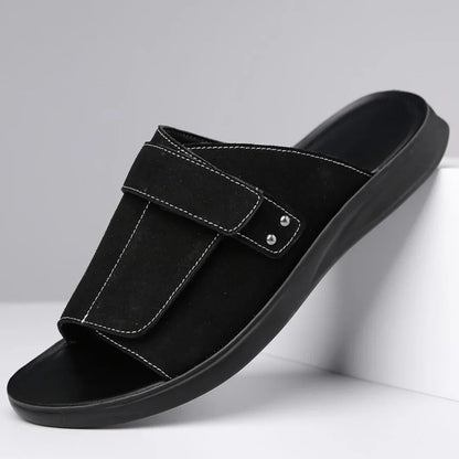 Men's Summer Sandals with Adjustable Strap, Shaped Footbed, and Orthopedic Sole