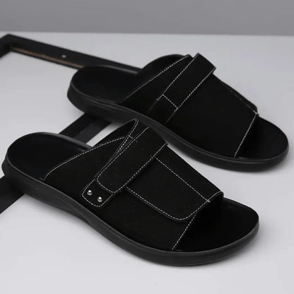 Men's Summer Sandals with Adjustable Strap, Shaped Footbed, and Orthopedic Sole