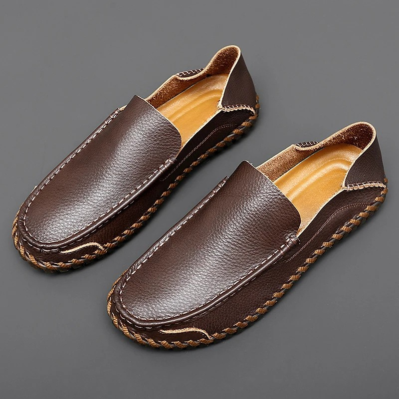 Men's Slippers Slip-On Handmade Seams Non-Slip Sole