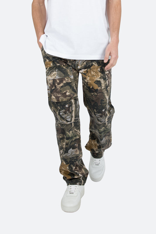 Herren Baggy Jeans mit Relaxed Fit und Vintage Waschung – Hunter Camo Stil
