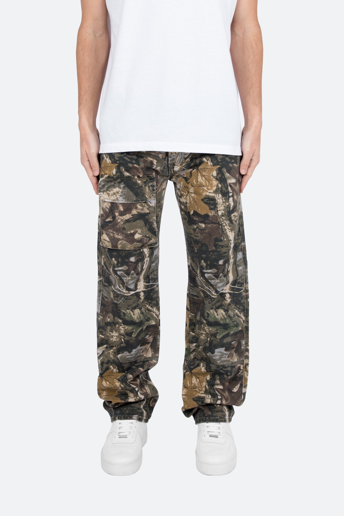 Herren Baggy Jeans mit Relaxed Fit und Vintage Waschung – Hunter Camo Stil