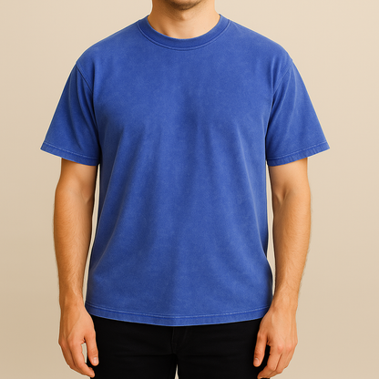 Men's T-shirt straight cut with crew neck – vintage look