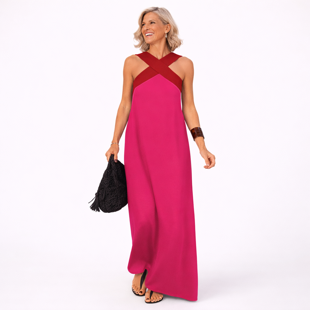 Damen Sommerkleid mit Carmenausschnitt und Cross-Wrap-Design