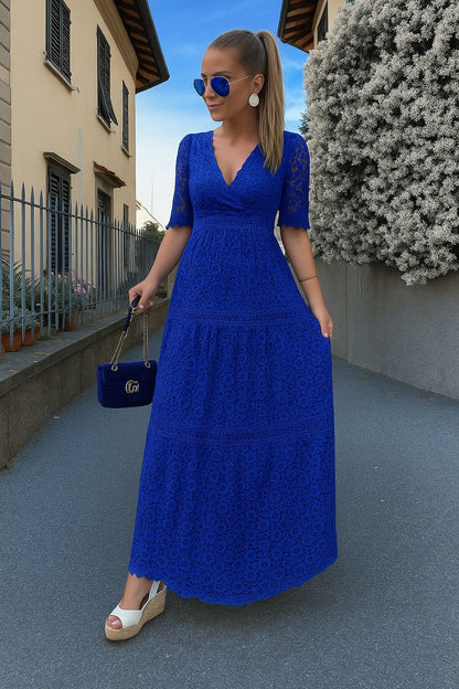 Damen-Spitzenkleid Italienisches Design Leicht Atmungsaktiv Sommer