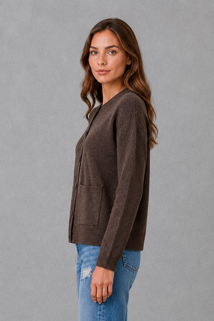 Damen-Grobstrick-Cardigan als vielseitige Schicht für entspannte Outfits