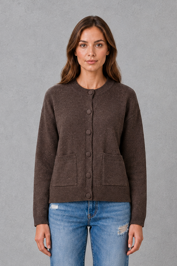 Damen Oversize Grobstrick Cardigan Mit Offener Front