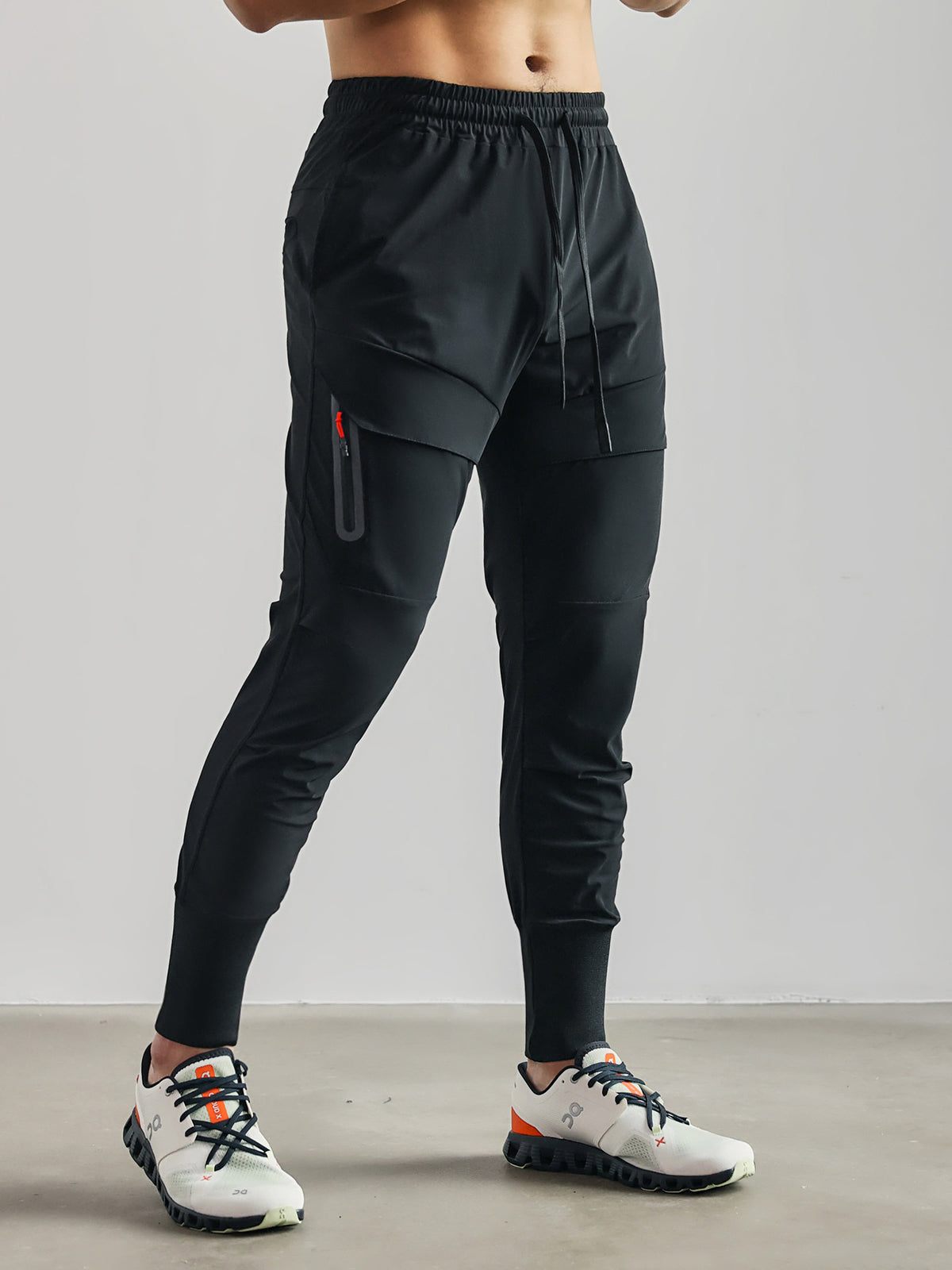 Herren Stretch-Athletikhose mit Elastikbund und Tapered Legs