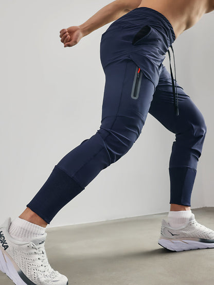 Herren Stretch-Athletikhose mit Elastikbund und Tapered Legs