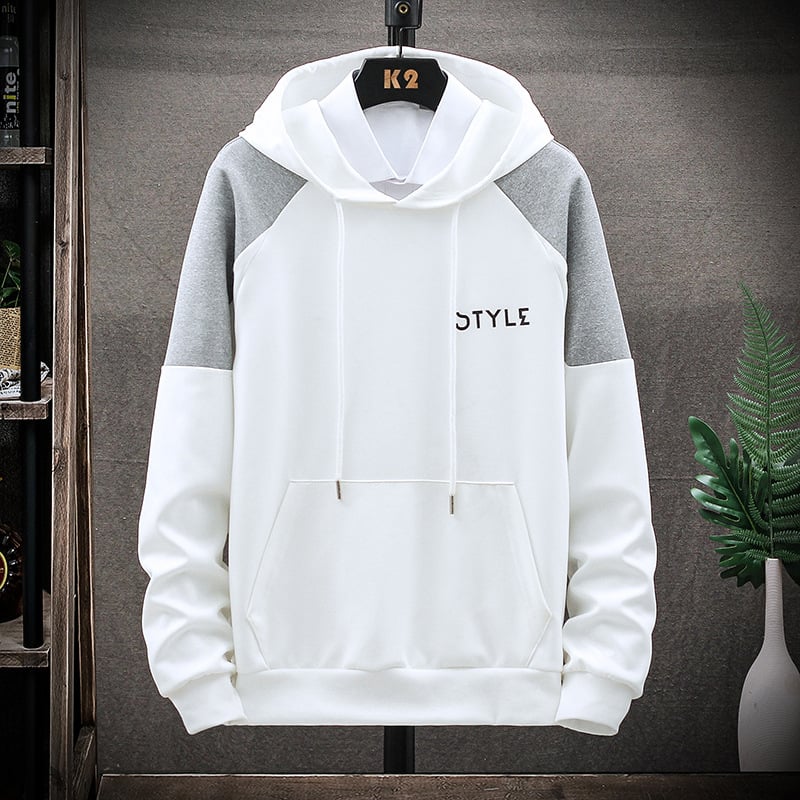Men's Hoodie Crew Neck Kangaroo Pocket Dropped Shoulders – Cotton Blend