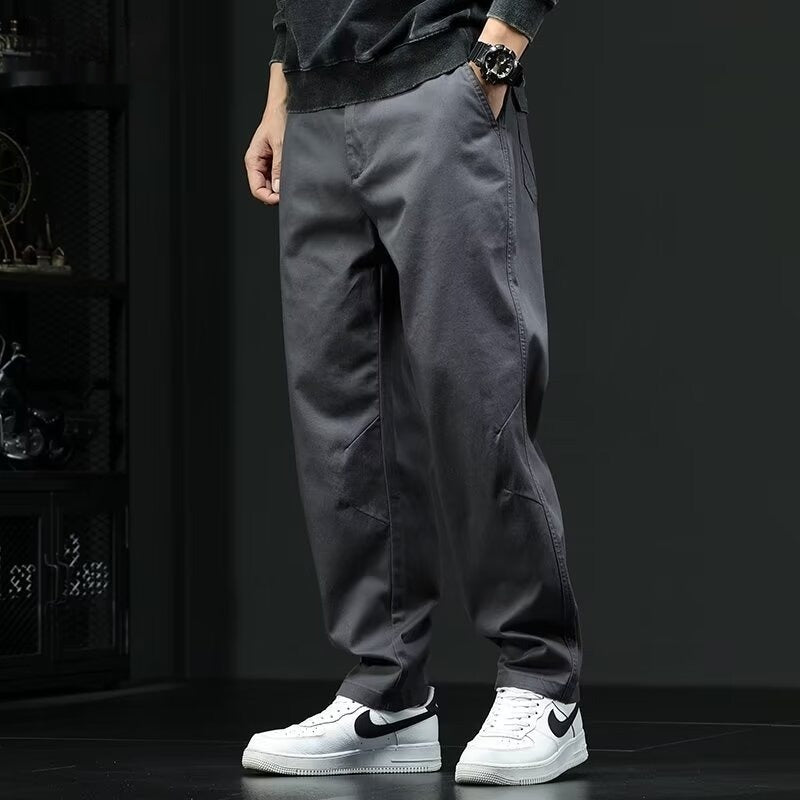 Herren-Hose, Locker Geschnitten, Gerader Bund, Mittelhoch, Einfarbig
