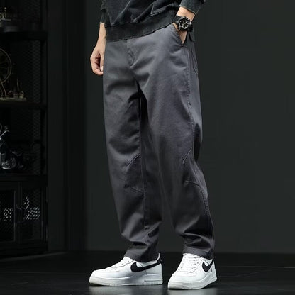 Herren-Hose, Locker Geschnitten, Gerader Bund, Mittelhoch, Einfarbig