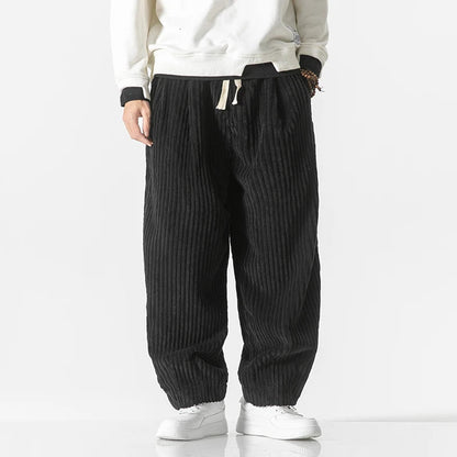Herren-Loungehose mit Cordstruktur und Kordelzugbund