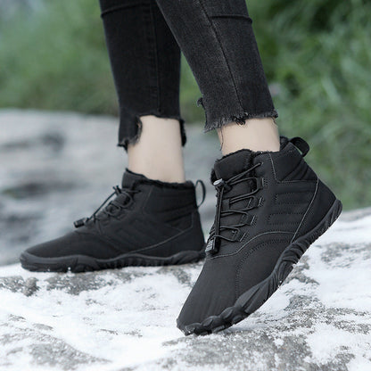 Men's winter boots for slipping on outdoors with non-slip rubber sole