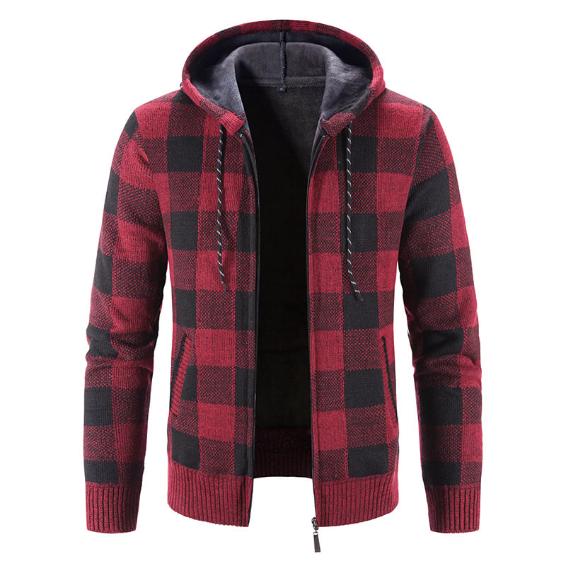 Men's Knit Cardigan Loose Fit Long Sleeve Open Design – Wool Blend