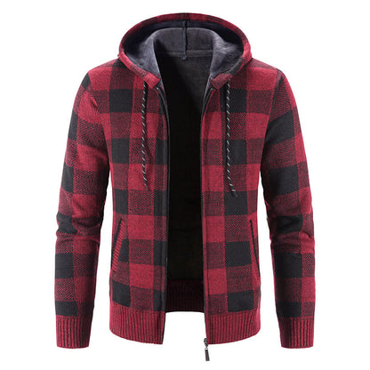 Men's Knit Cardigan Loose Fit Long Sleeve Open Design – Wool Blend