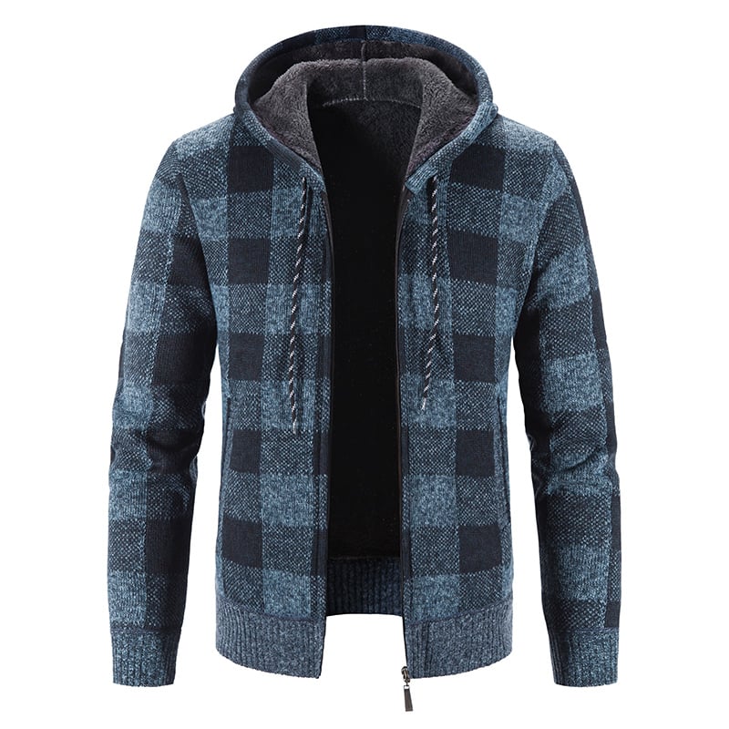 Men's Knit Cardigan Loose Fit Long Sleeve Open Design – Wool Blend