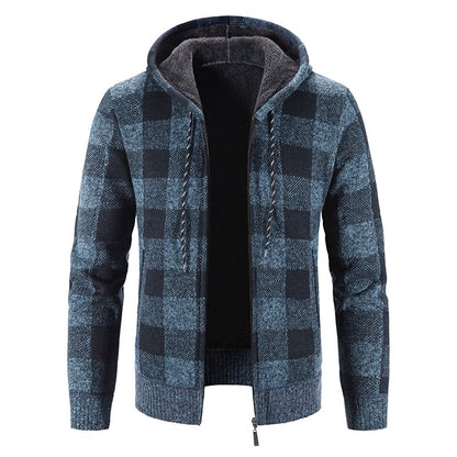 Men's Knit Cardigan Loose Fit Long Sleeve Open Design – Wool Blend