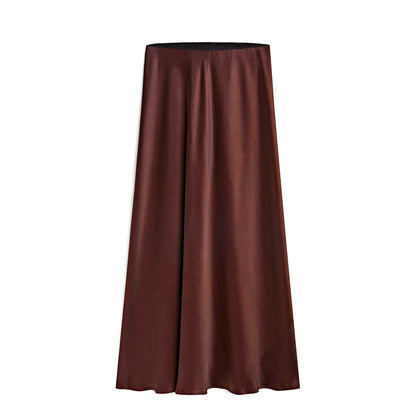 Damen Midirock mit hohem Bund, elastisch, schräger Schlitz
