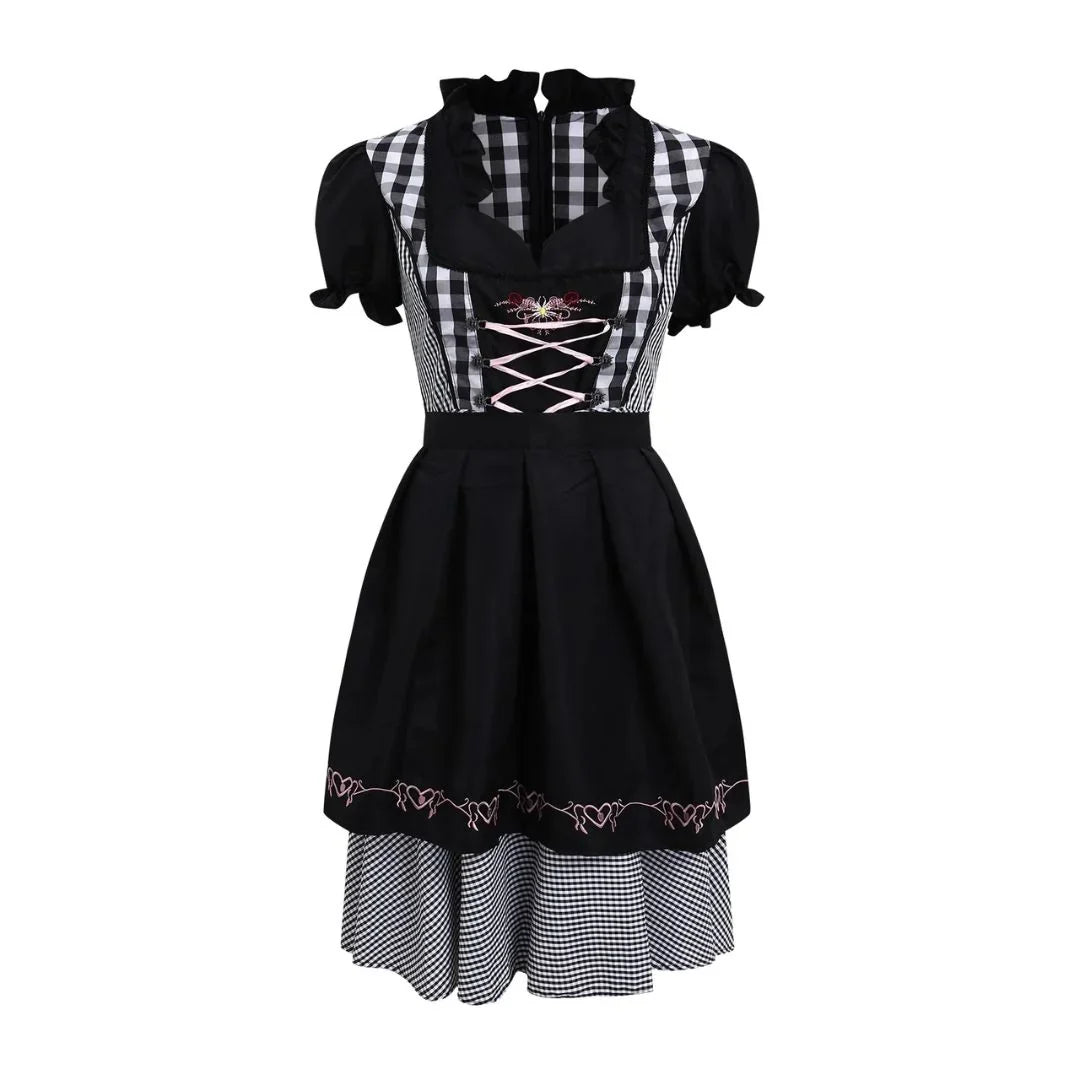 Dirndlkleid für Damen im traditionellen bayerischen Stil mit Schnürmieder