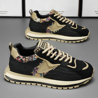 Herren Sneaker im Farbblock-Design mit Dicker Sohle – Schnürschuhe in Niedriger Ausführung