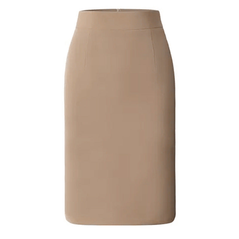 Women's High Waist Mid-Length Office Skirt with Zipper