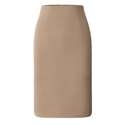 Women's High Waist Mid-Length Office Skirt with Zipper