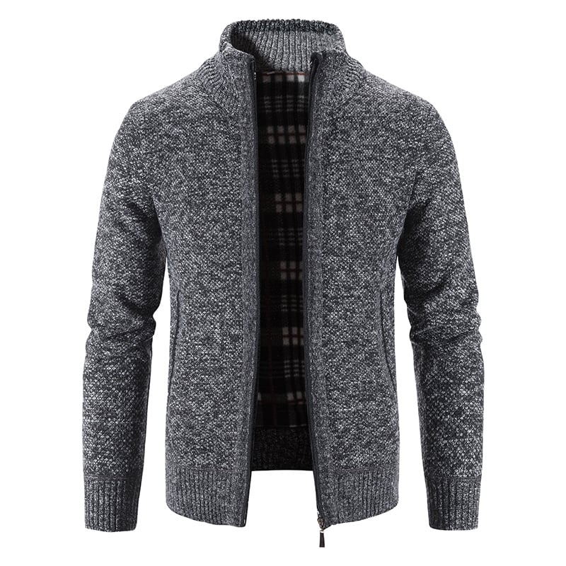 Men's Knit Cardigan Loose Fit Long Sleeve Open Design – Wool Blend