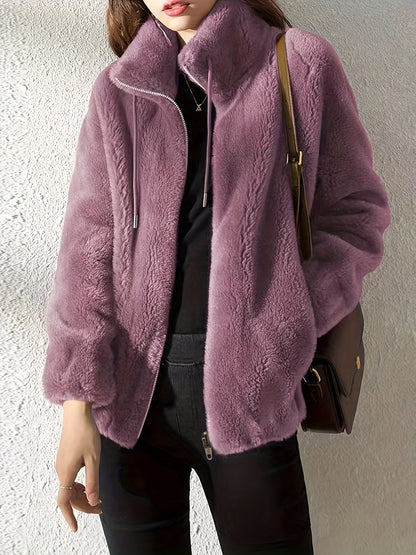 Women's Jacket with Zipper, Casual Fit and Front Closure
