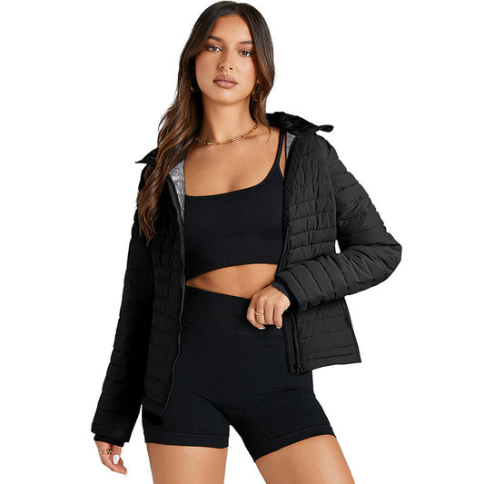 Damen Steppjacke mit Reißverschluss und Stehkragen
