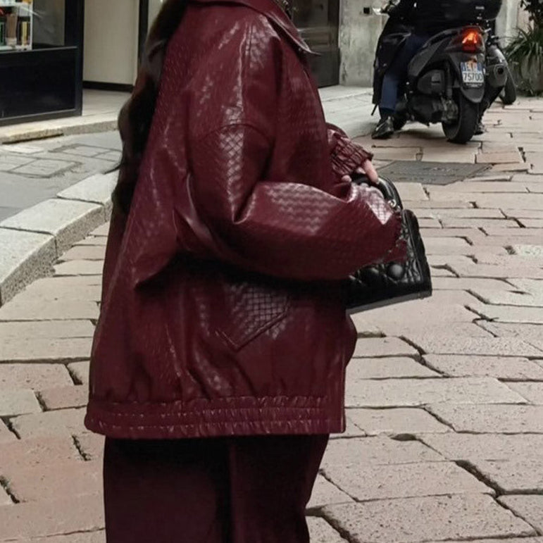 Damen-Kurzjacke mit Frontreißverschluss und Webdetails – Schlichter Stil