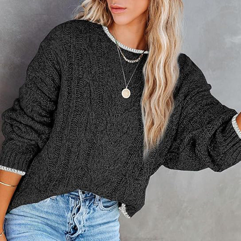 Women's Round Neck Long Sleeve Loose Fit Top