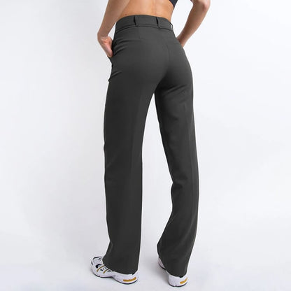 Women's business trousers with high waist and straight leg – Classic style