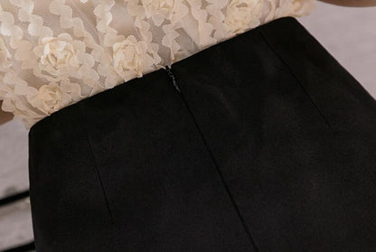 Women's spring costume skirt with slit and tailored design