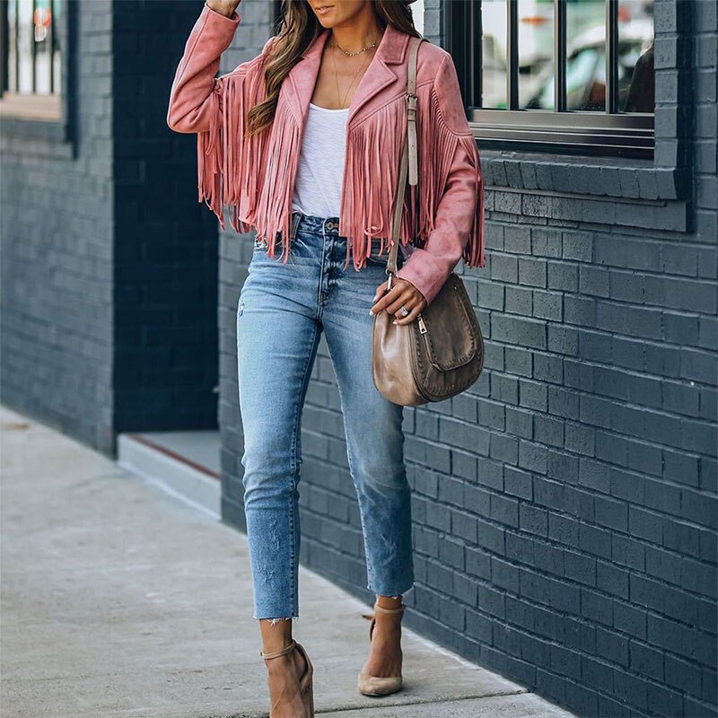Fransenjacke Im Boho-Stil