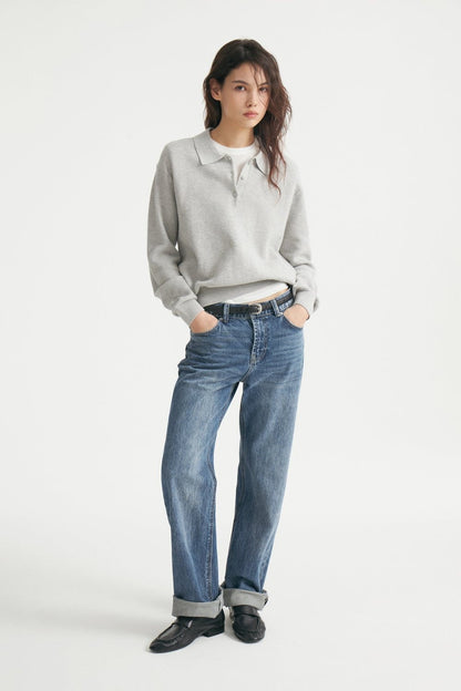 Herrenpullover aus Strick mit Polokragen für einen gepflegten Alltagslook