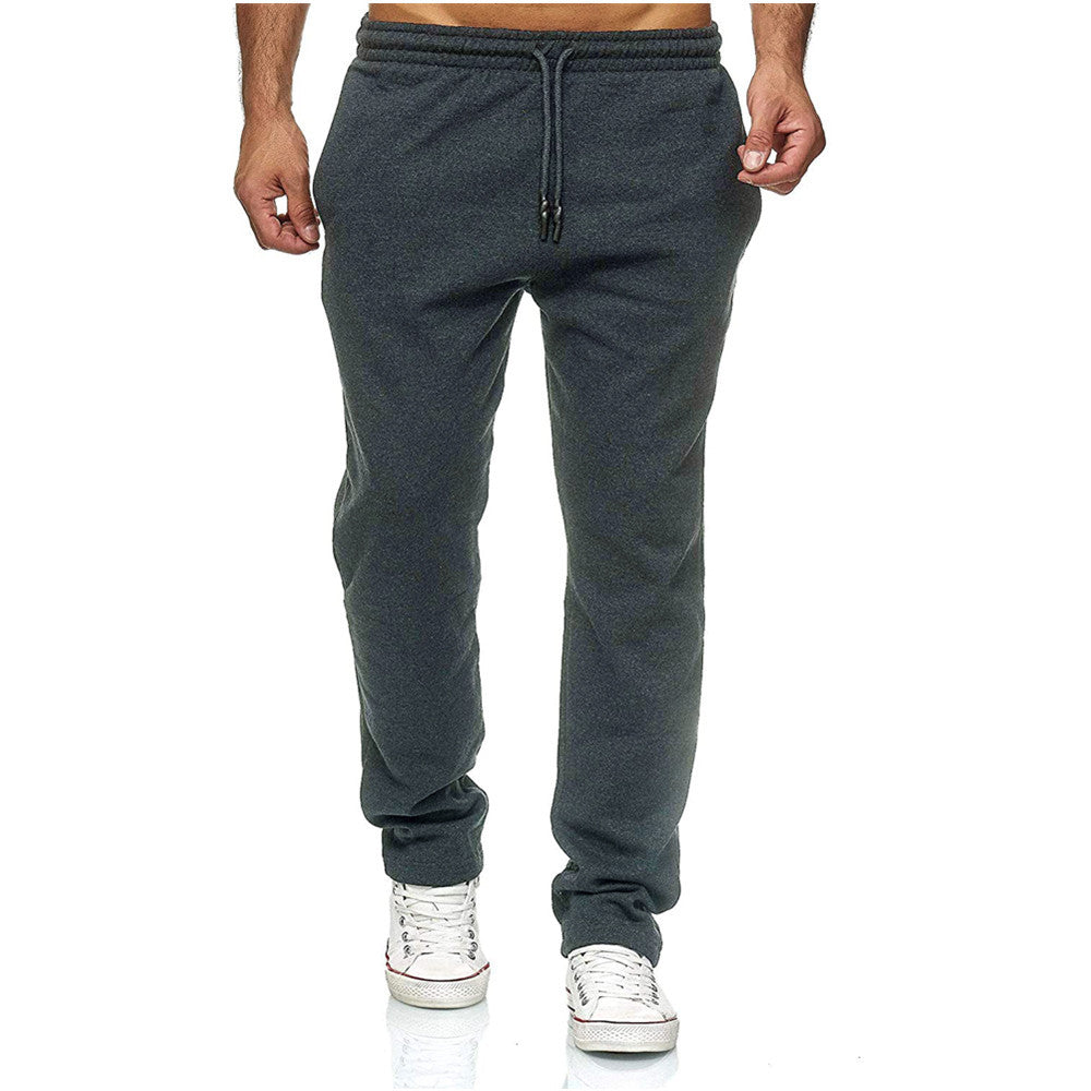 Men's Jogging Pants with Straight Leg, Microelastic Fleece Lining