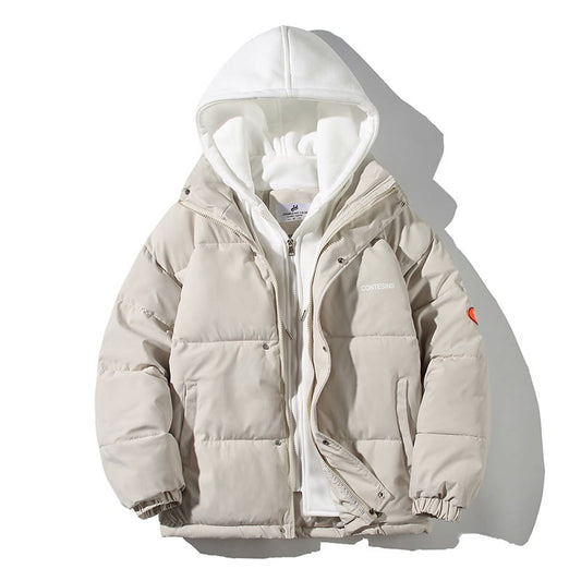 Herren Winterjacke mit Kapuze und lockerem Schnitt