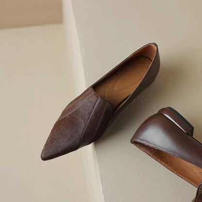Damen-Slipper Mit Spitzer Zehenpartie, Flach Und Niedrig Geschnitten
