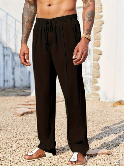 Men's Corduroy Pants with Straight Cut, Wrinkle-Free, Ankle-Length