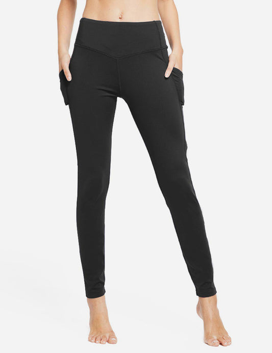 Damen Thermoleggings Mit Taschen Und Hohem Bund