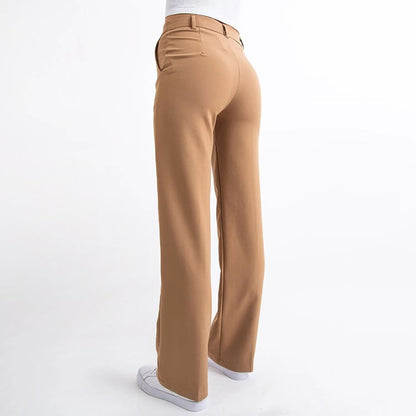 Women's business trousers with high waist and straight leg – Classic style