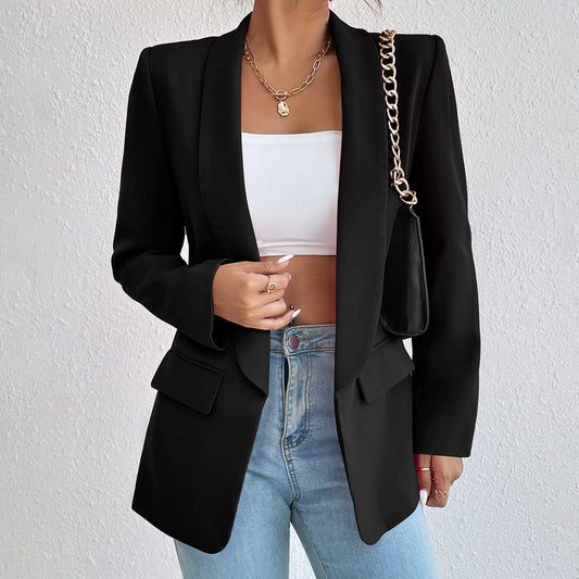 Damen-Winterjacke mit Reverskragen und langen Ärmeln – Klassischer Stil