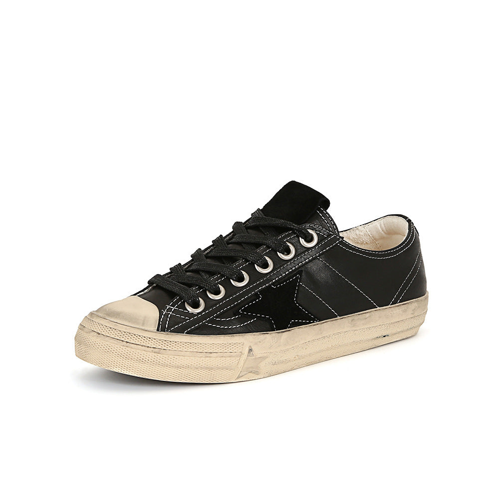 Women's sneakers in a used look with rounded toe – microfiber look