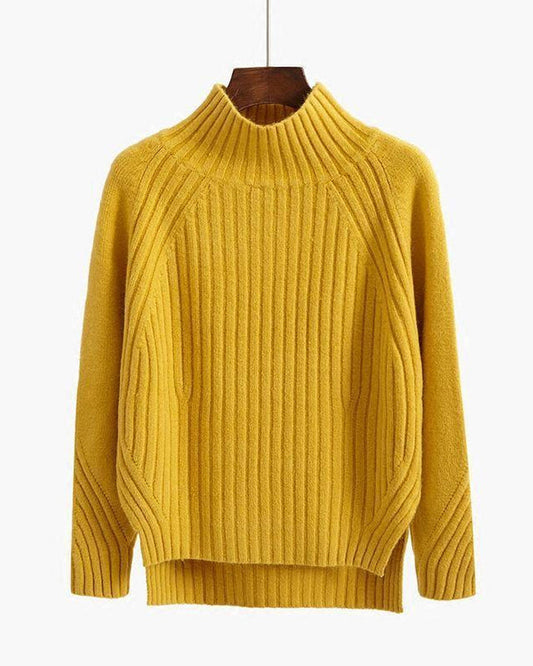 Women's Sweater with Long Sleeves and Ribbed Hem