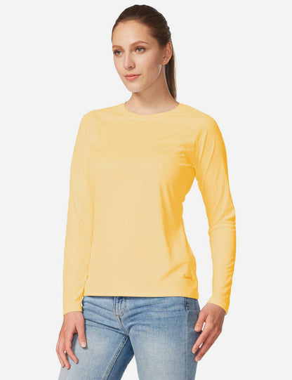 Women's sun protection shirt with round neckline and long raglan sleeve