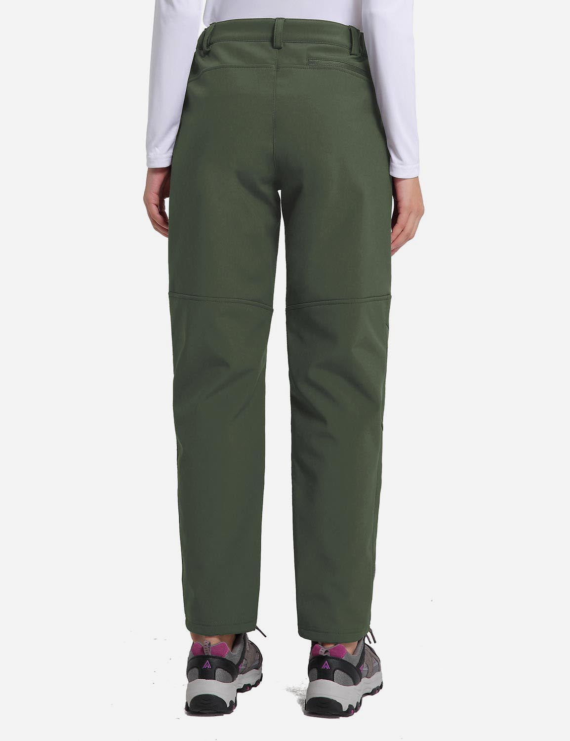 Women's Winter Thermal Pants with Pre-shaped Knees and Zipper Pockets