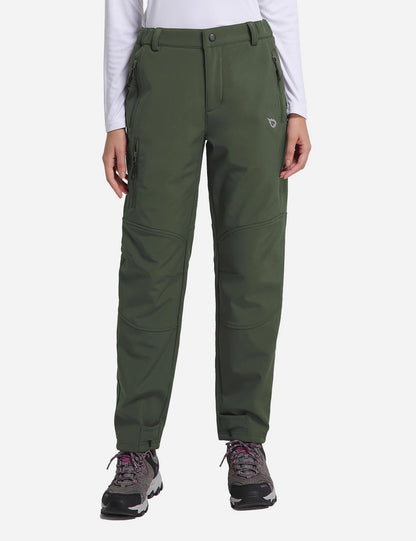 Women's Winter Thermal Pants with Pre-shaped Knees and Zipper Pockets
